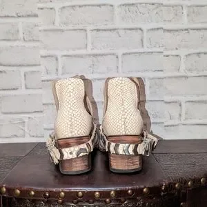 Freebird by Steven Shoes Freebird Blade White Snake Booties Size 9 Poshmark